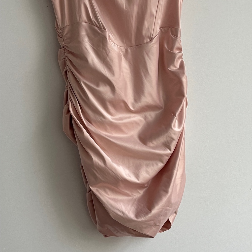NWT LEAU Blush Elegant Off-Shoulder  “Divine Satin Corset Dress”! - Picture 5 of 11